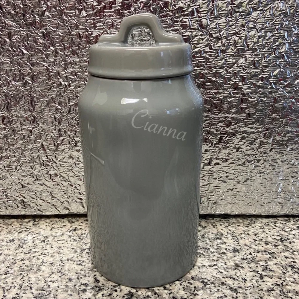 Rae Dunn Grey Oats Canister